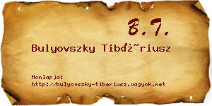 Bulyovszky Tibériusz névjegykártya